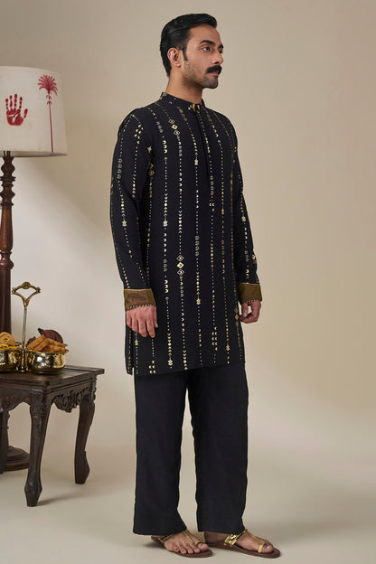 Black Celestial Moonfall Kurta Set