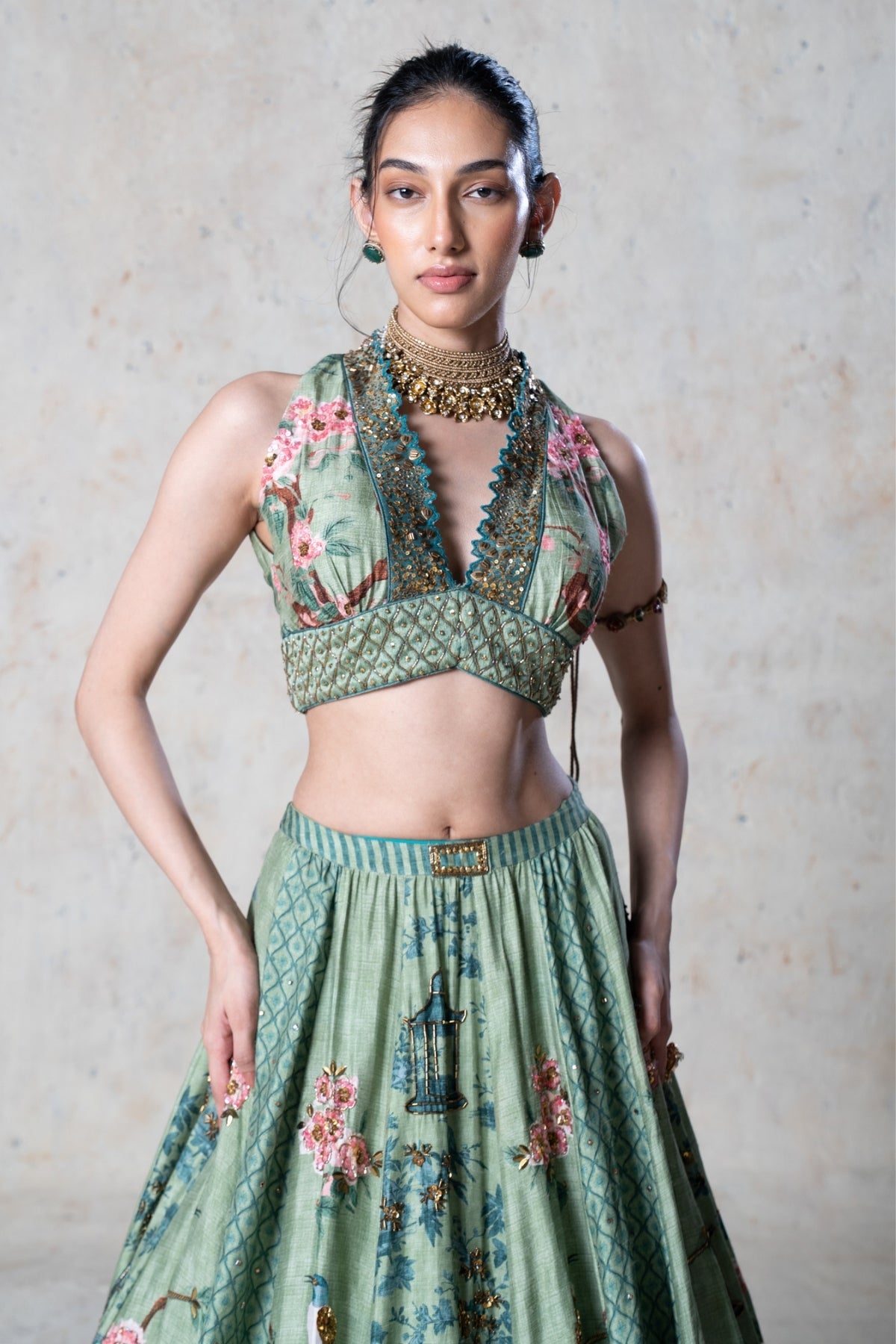 Emerald symphony Lehenga Set
