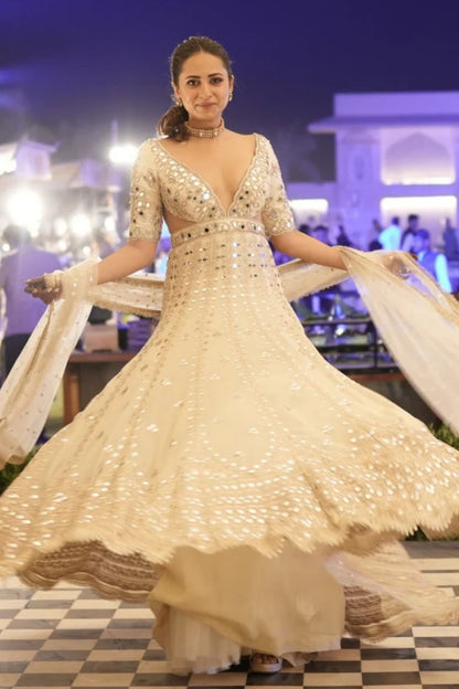 Sargun Mehta in Aasmi Anarkali Set