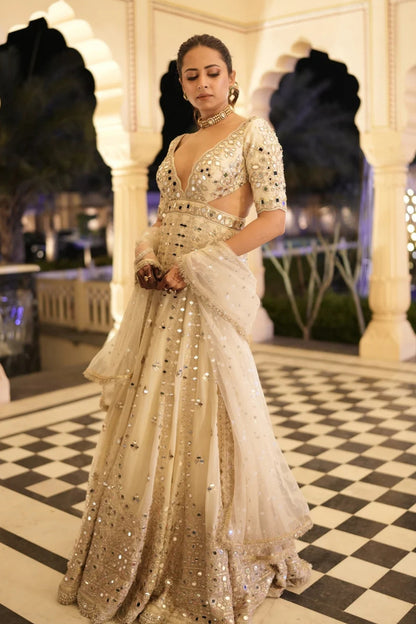 Sargun Mehta in Aasmi Anarkali Set