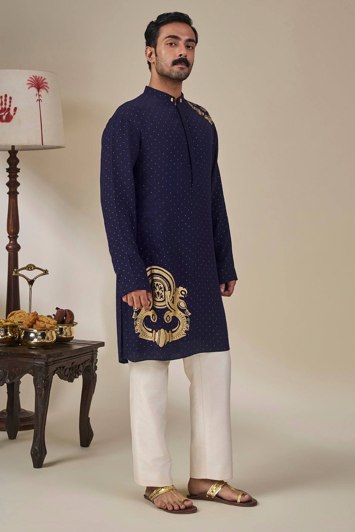 Midnight Blue Astral Arch Kurta