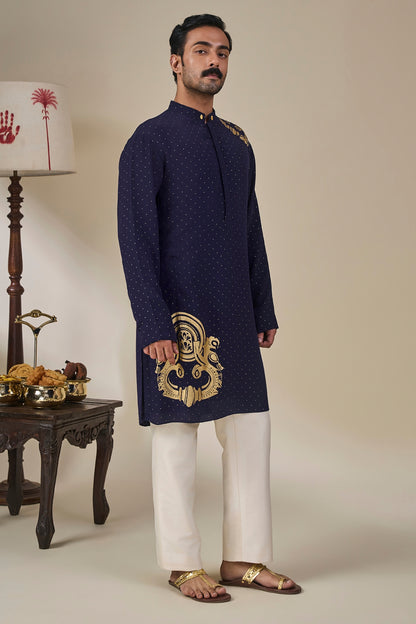 Midnight Blue Astral Arch Kurta