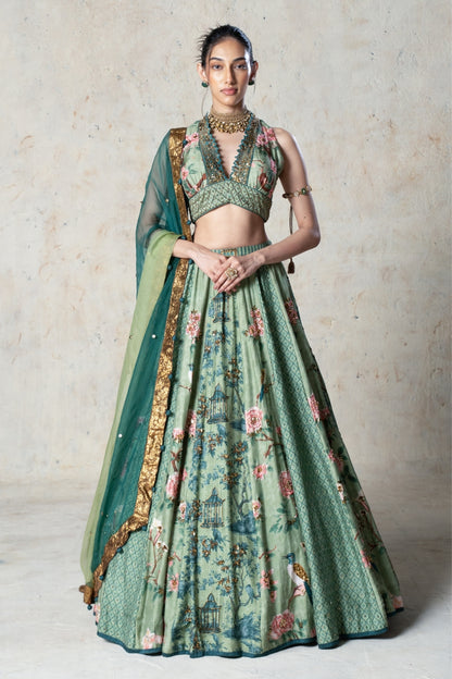 Emerald symphony Lehenga Set