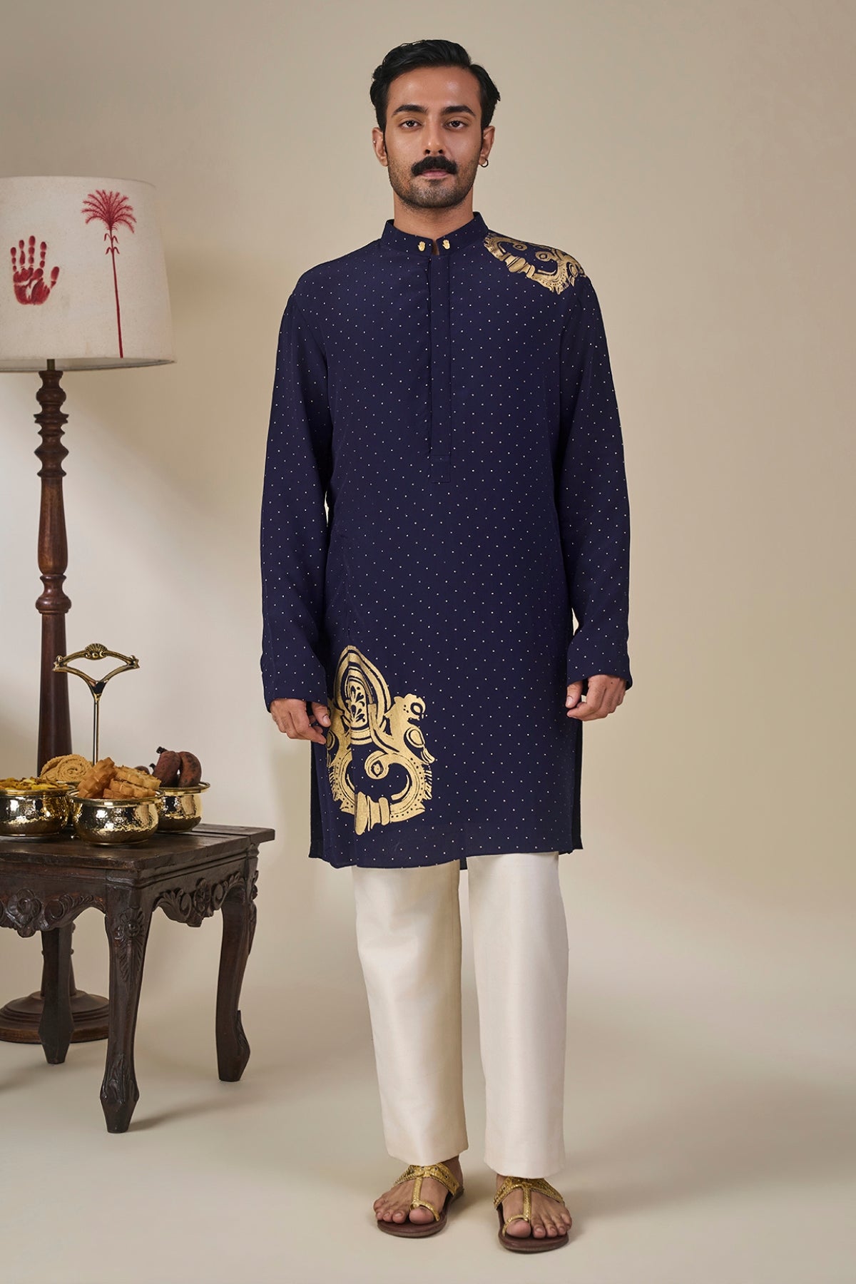 Midnight Blue Astral Arch Kurta Set