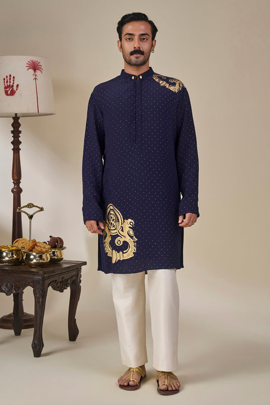 Midnight Blue Astral Arch Kurta Set