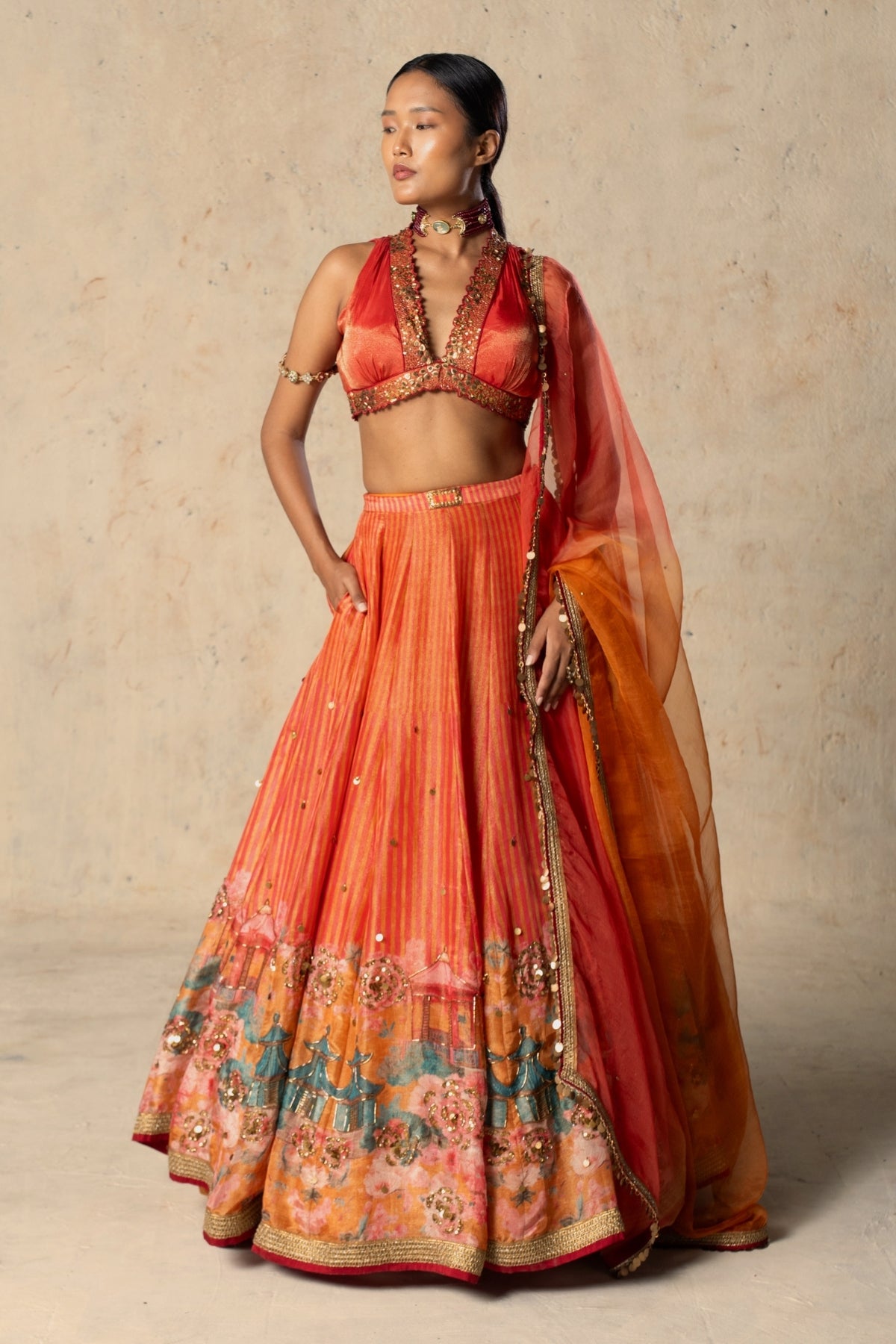 Saffron Radiance Lehenga Set