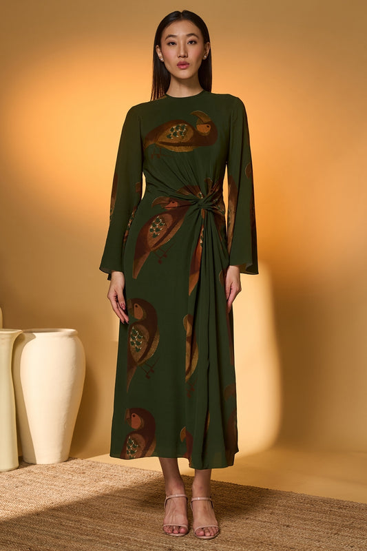 Olive Green Chirpy Dress