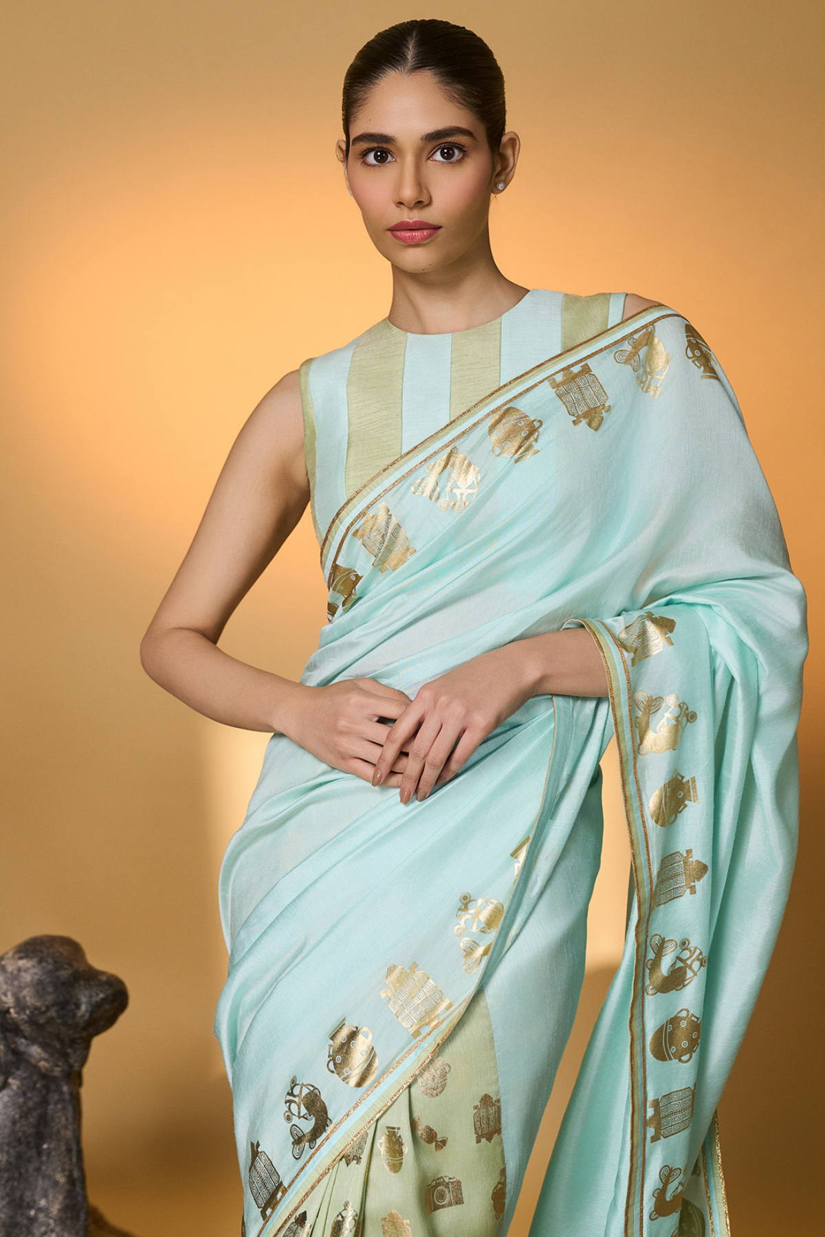Mint And Blue All Charms Saree