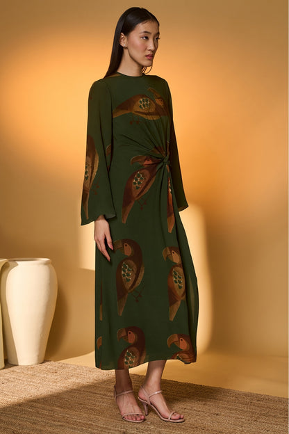 Olive Green Chirpy Dress
