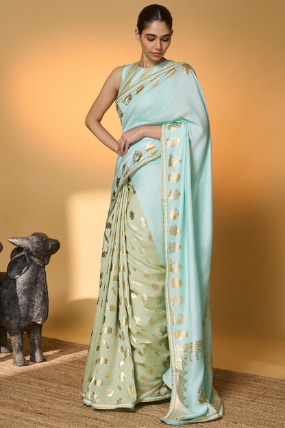 Mint And Blue All Charms Saree