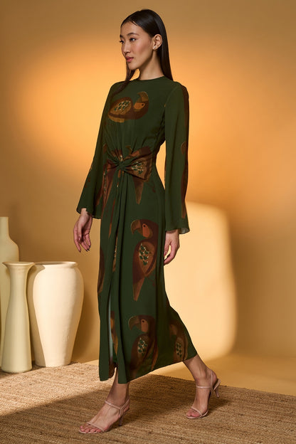 Olive Green Chirpy Dress