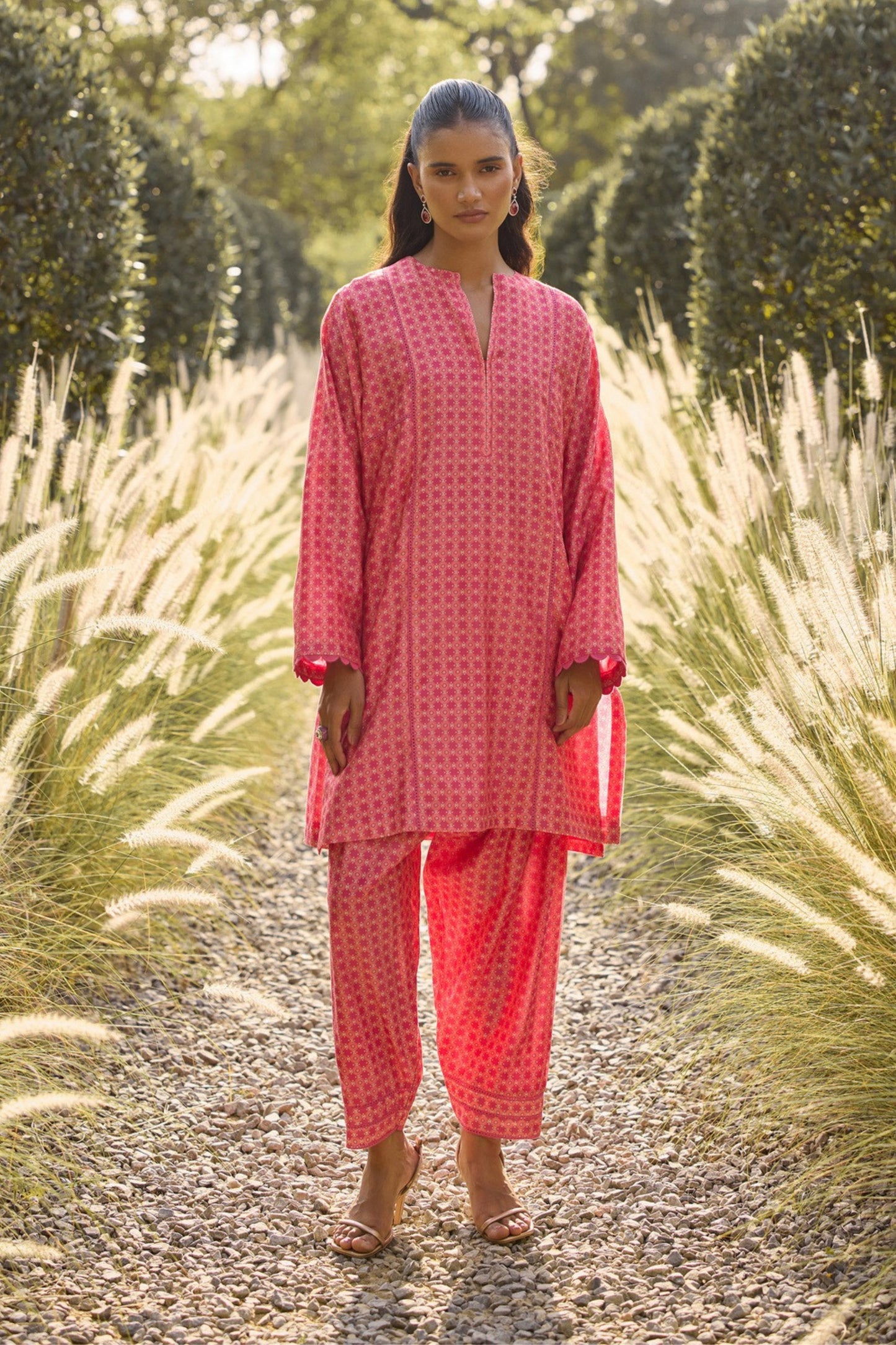 FUSCHIA GEOMETRIC PRINT