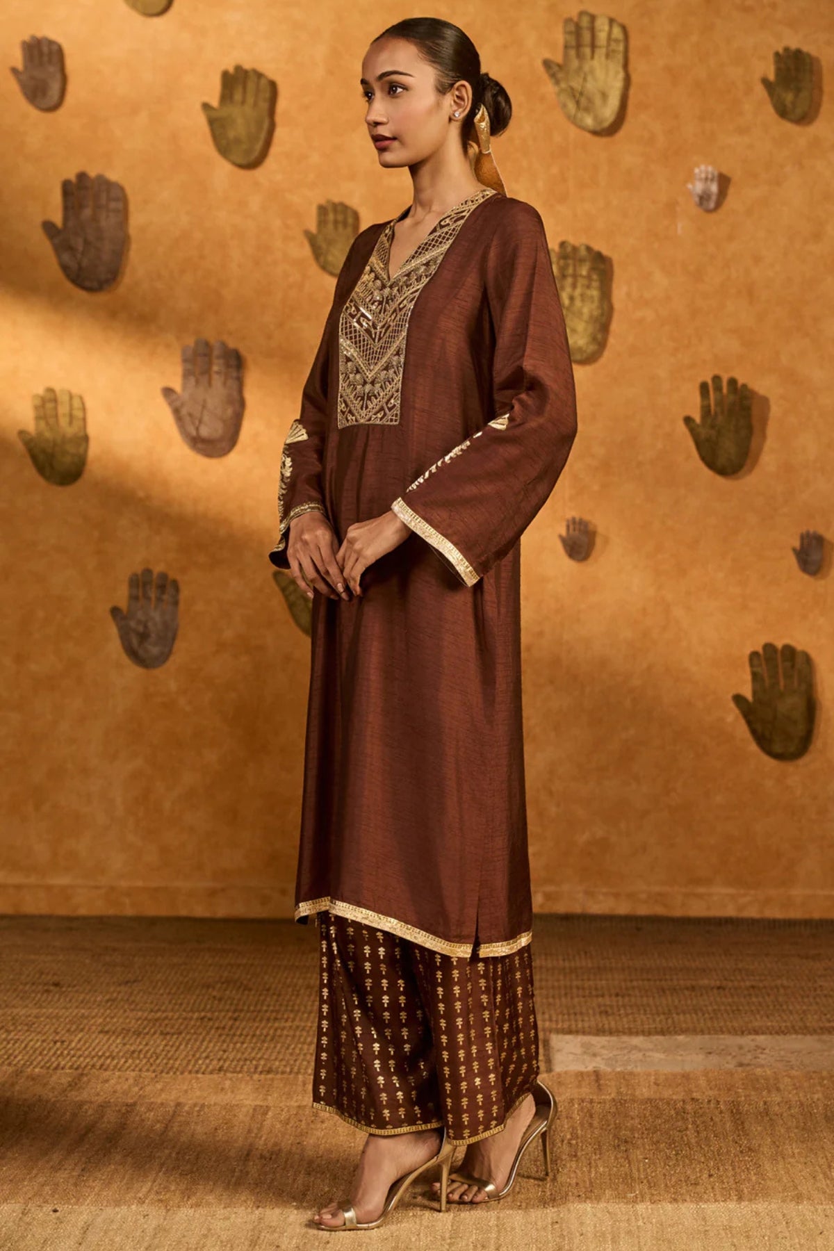 Sepia Cherry Vine Kurta Set