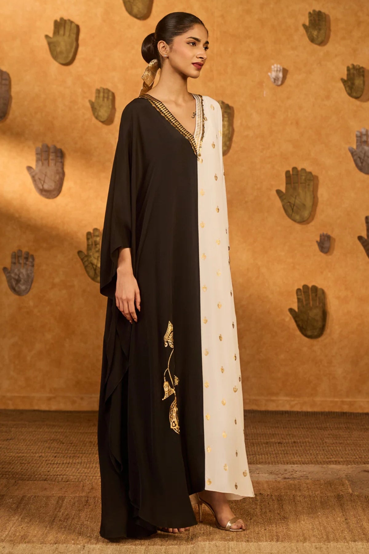 Black And White Heartbeat Kaftan