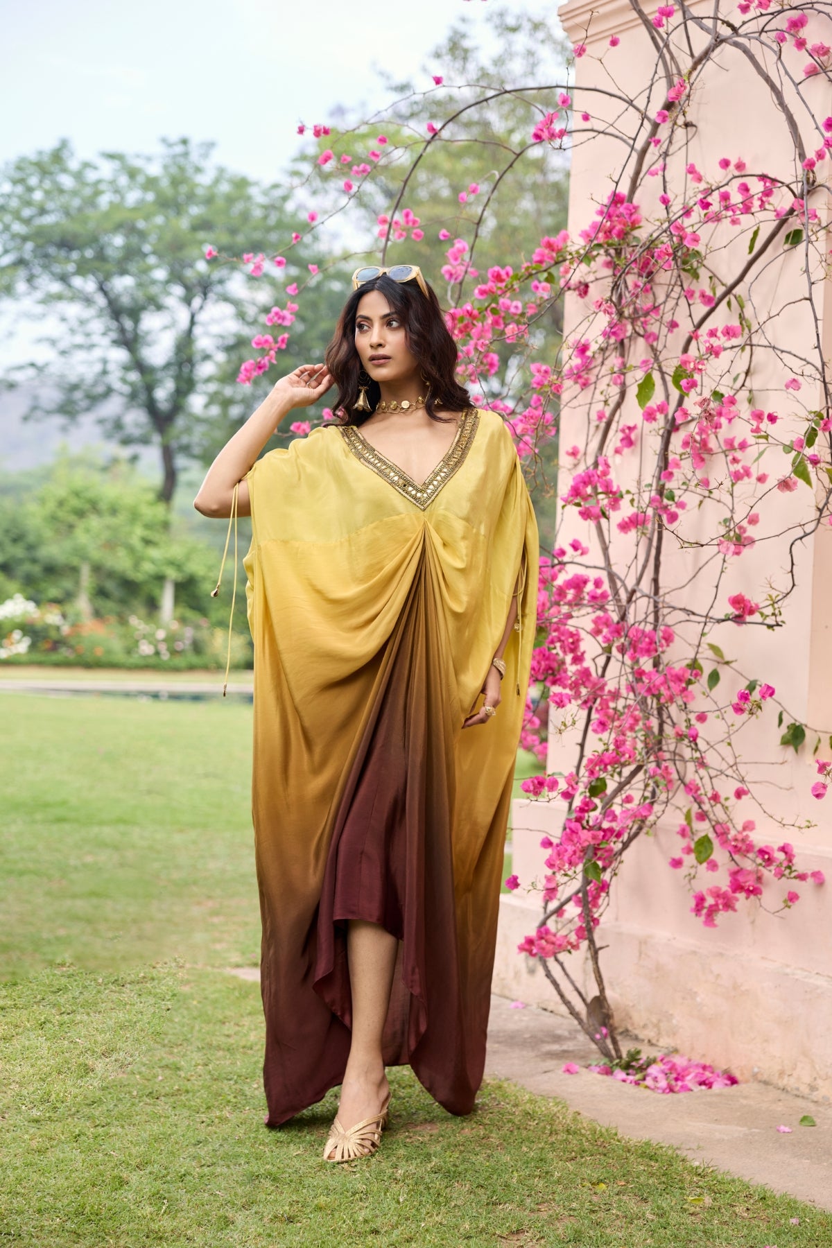 BROWN YELLOW OMBRE KAFTAN