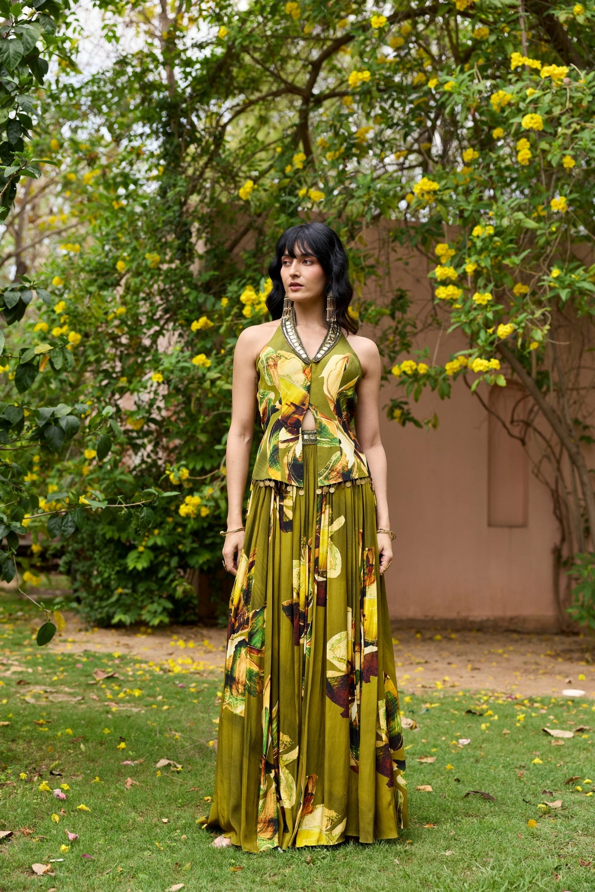 MATCHA GREEN JACKET LEHNGA SET