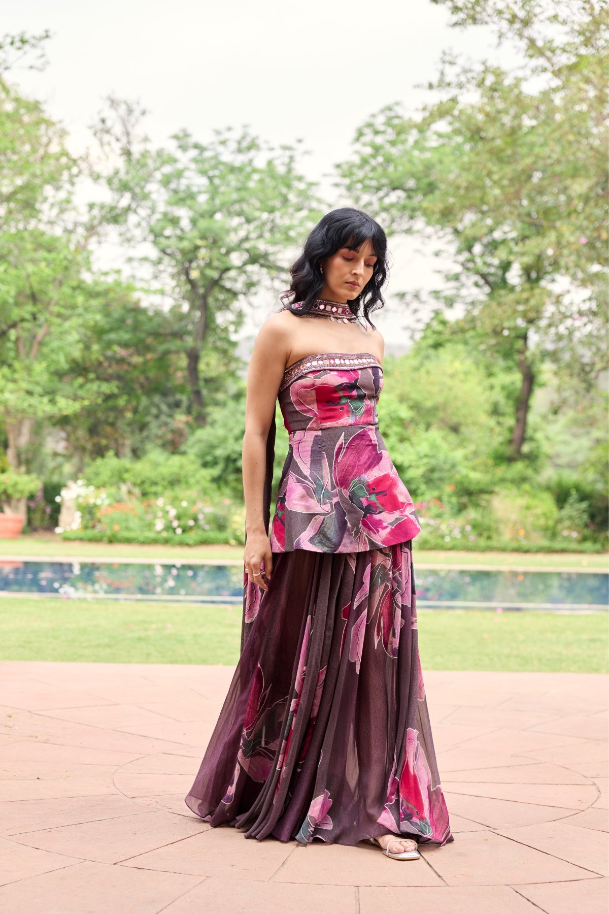 PLUMICIOUS FLORAL CORSET DRESS