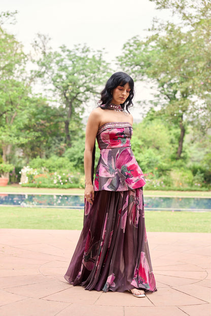 PLUMICIOUS FLORAL CORSET DRESS