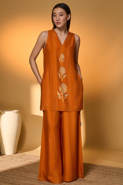 Saffron Sky Striped Kurta Set