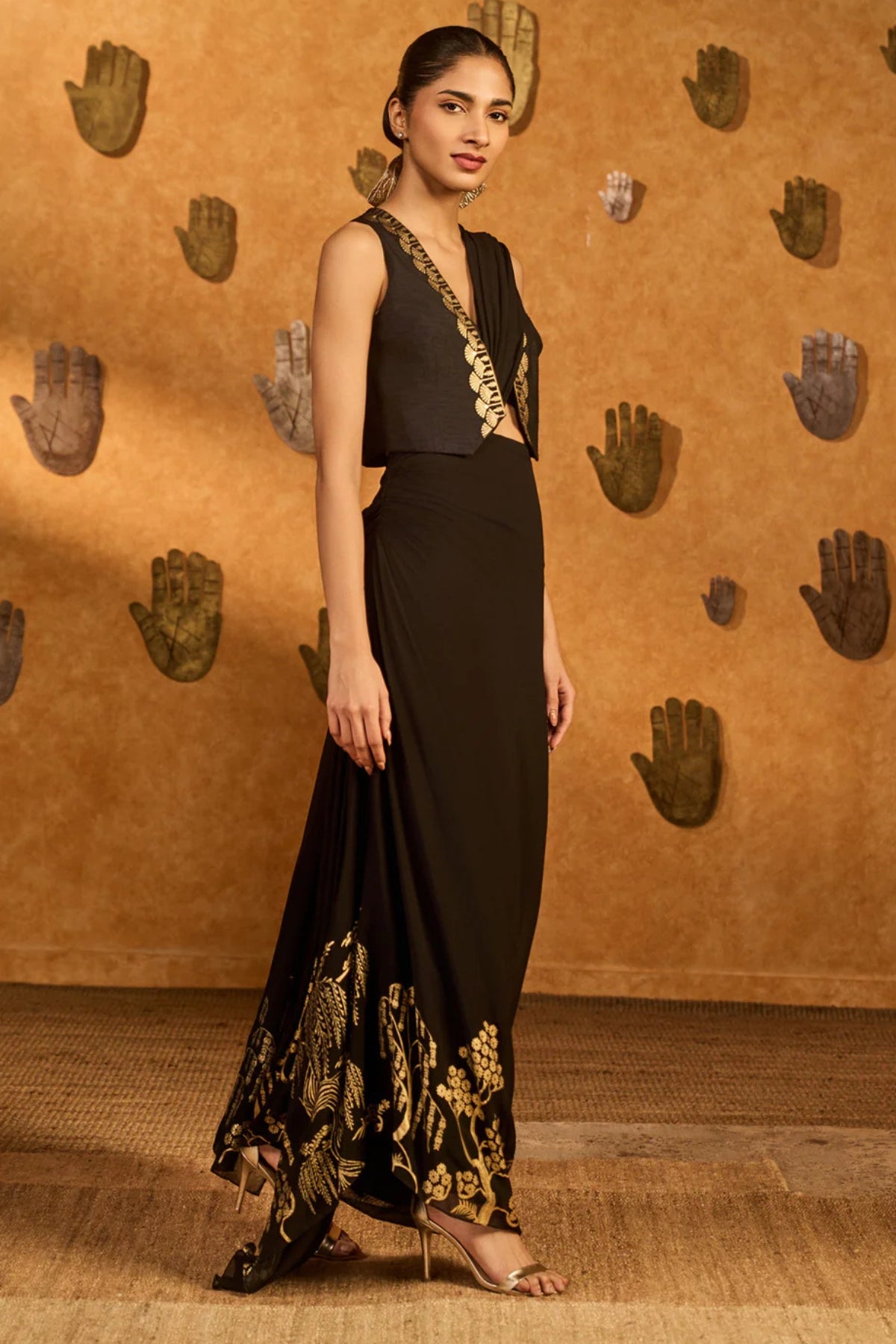Black Zen Stitched Saree