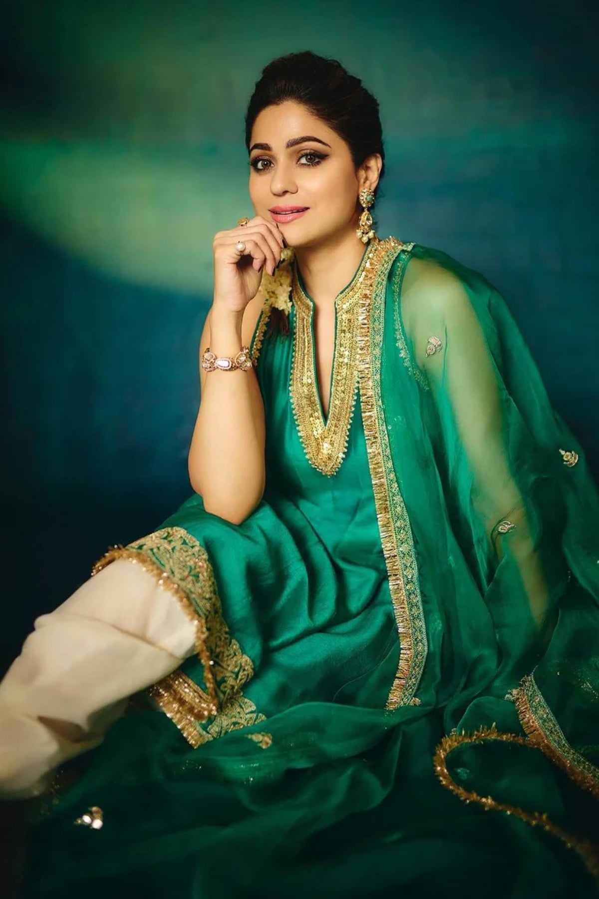 Shamita Shetty in Gitashri Dhoti Set