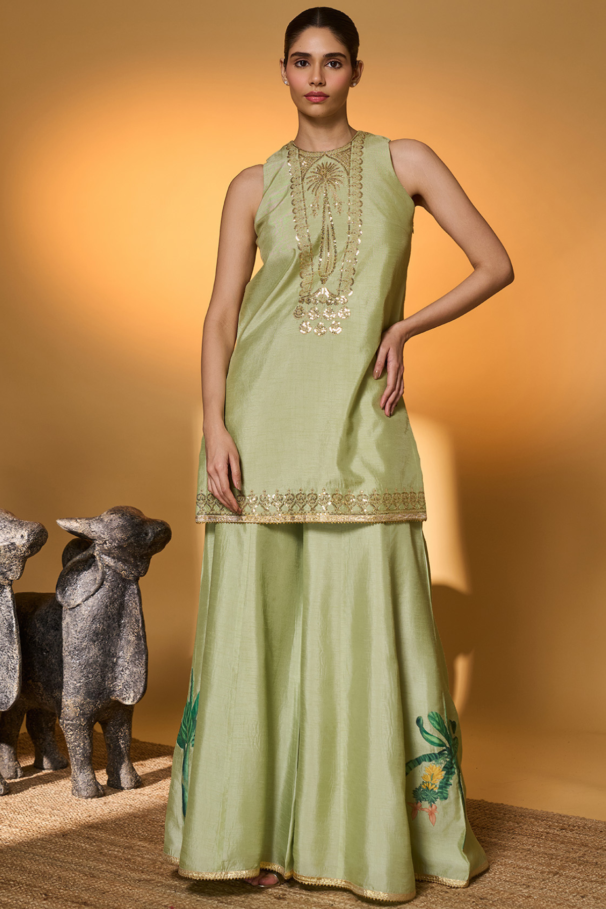 Mint Rose Blush Kurta Set