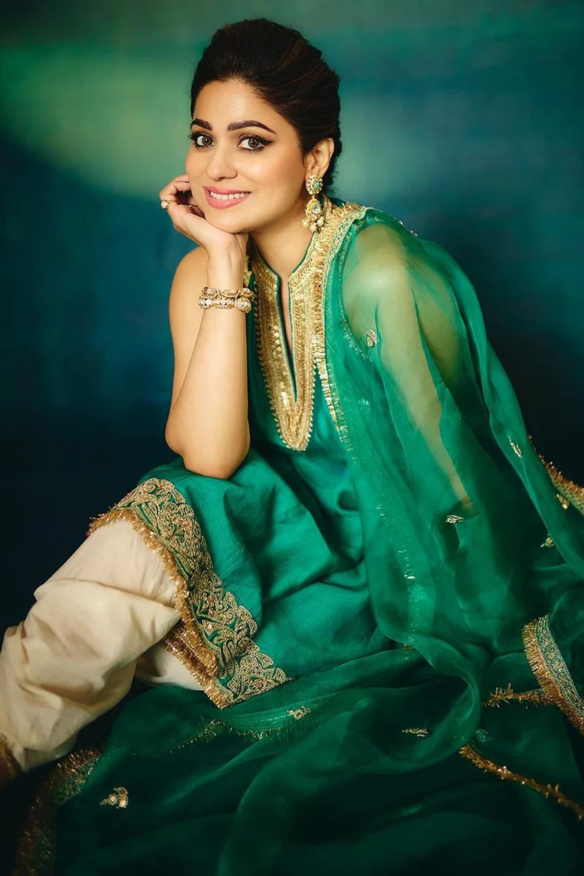 Shamita Shetty in Gitashri Dhoti Set