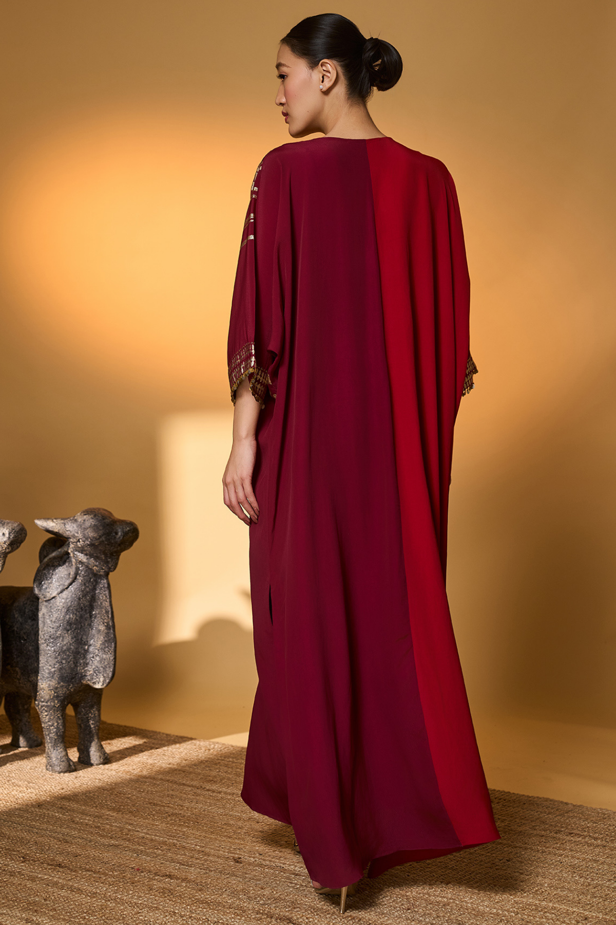 Red & Plum Moonlight Melody Kaftan