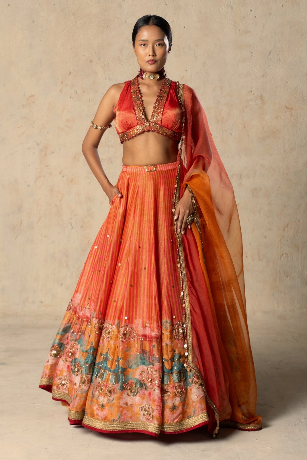 Saffron Radiance Lehenga Set