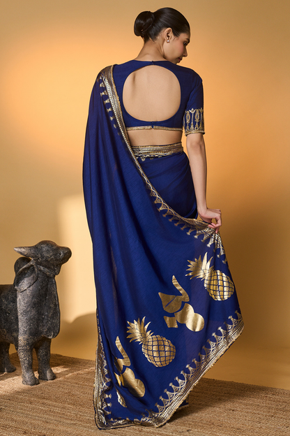 Navy Blue Amber Arches Saree