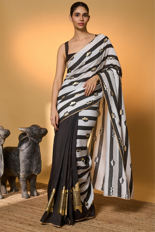 Black Stripes All Charms Saree