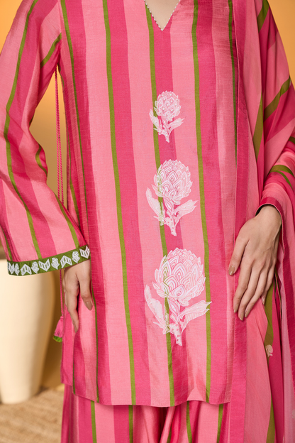 Sunset Sorbet Striped Kurta Set