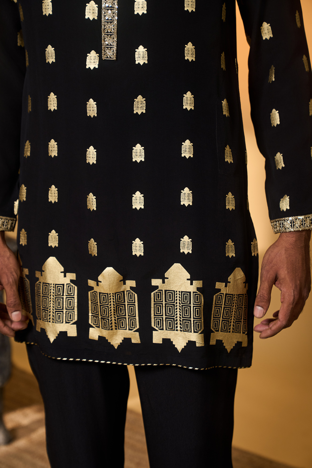 Black Turtle Tale Kurta Set