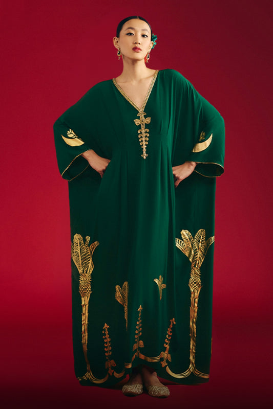Green Palm Tress Kaftan