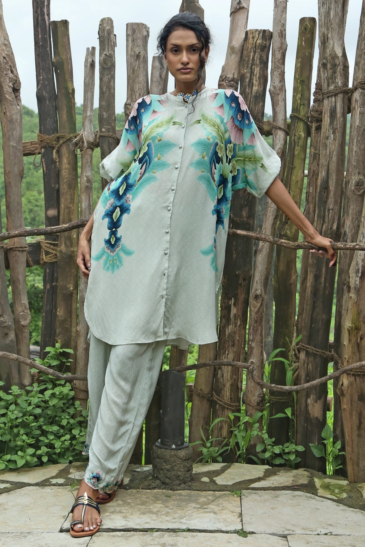 Grey Crepe Co-Ord Set