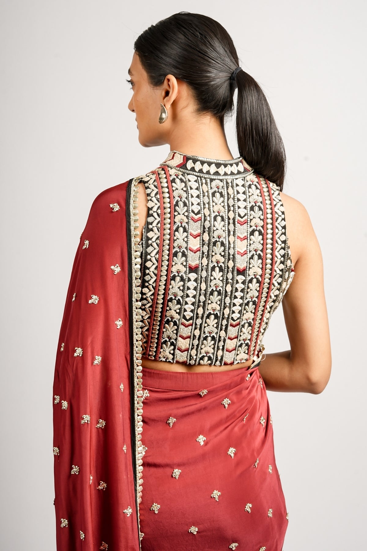 Zahir Embellished Saree With Blouse