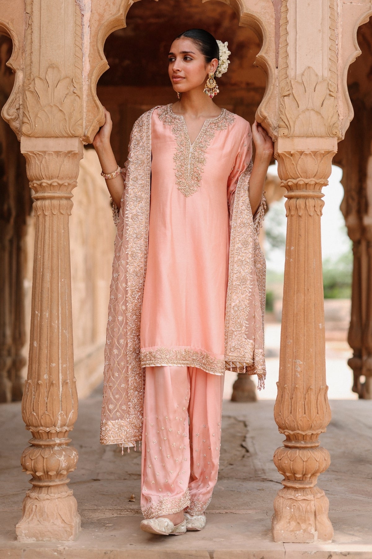 Maham - Pink Anarkali Set with Salwar & Dupatta