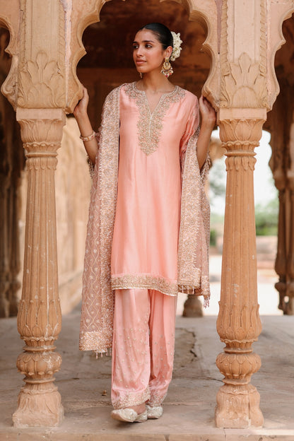 Maham - Pink Anarkali Set with Salwar & Dupatta