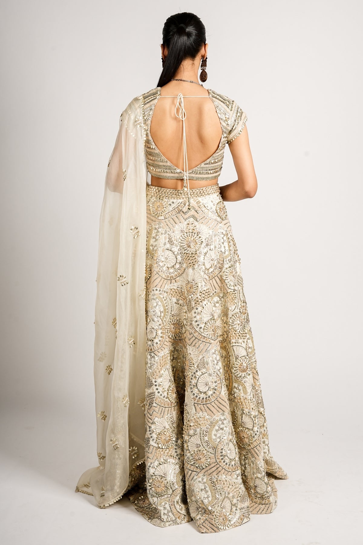 Zafar Embellished Blouse With Lehenga and Dupatta