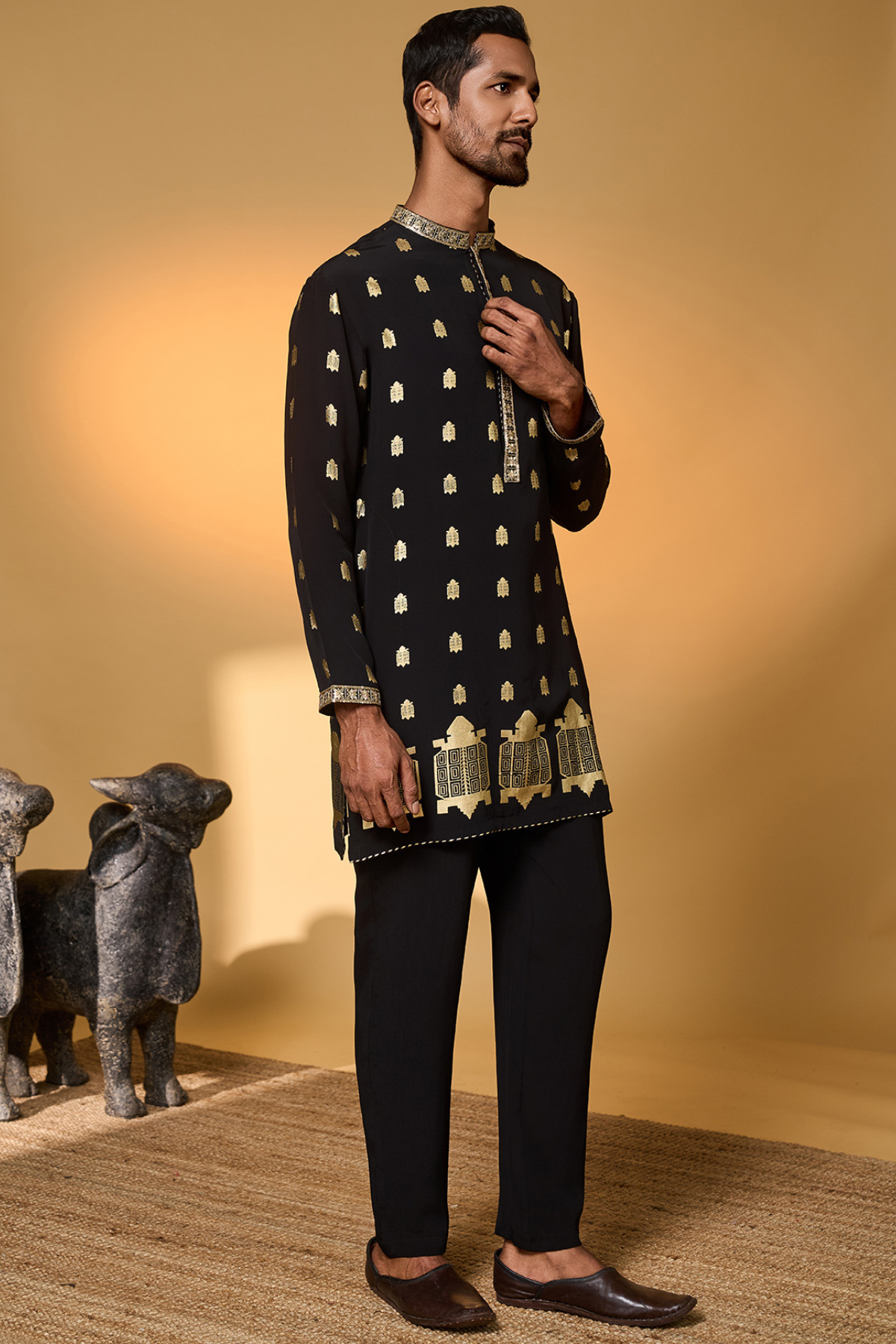 Black Turtle Tale Kurta Set