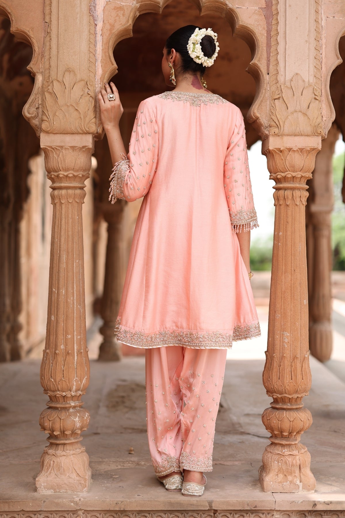 Maham - Pink Anarkali Set with Salwar & Dupatta
