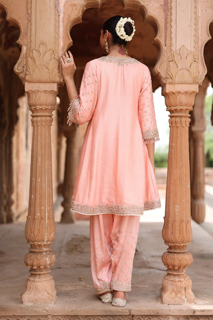 Maham - Pink Anarkali Set with Salwar & Dupatta