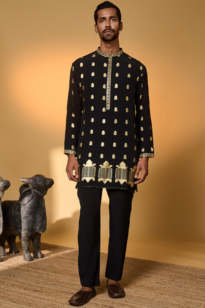 Black Turtle Tale Kurta Set