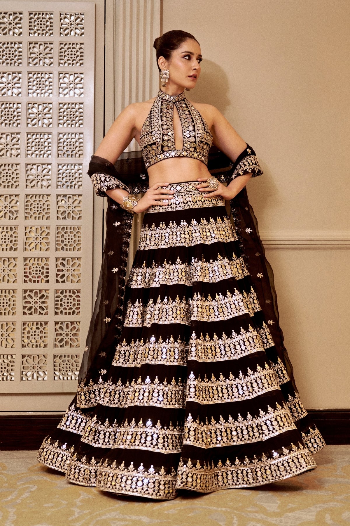 Rashi Khanna in Farheen Lehenga Set
