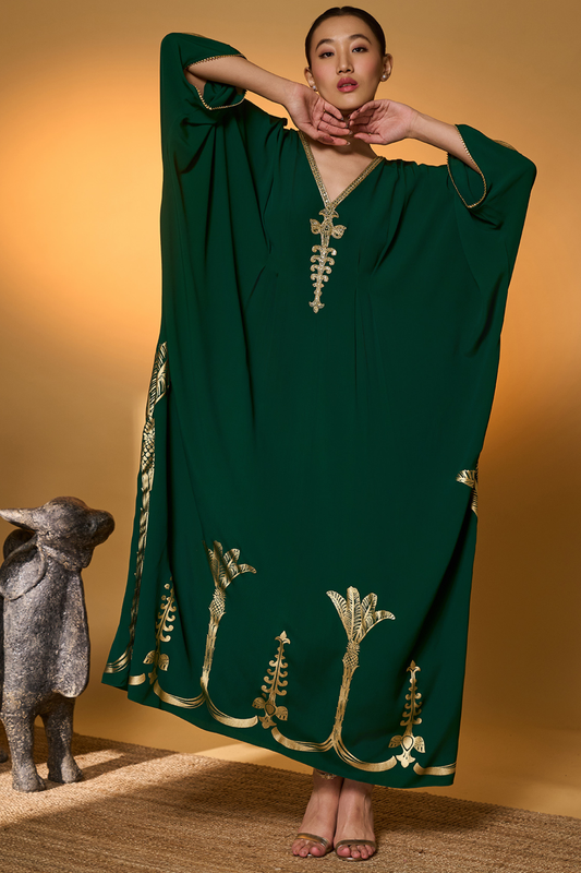 Green Palm Tress Kaftan
