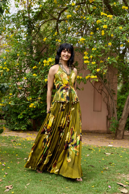 MATCHA GREEN JACKET LEHNGA SET