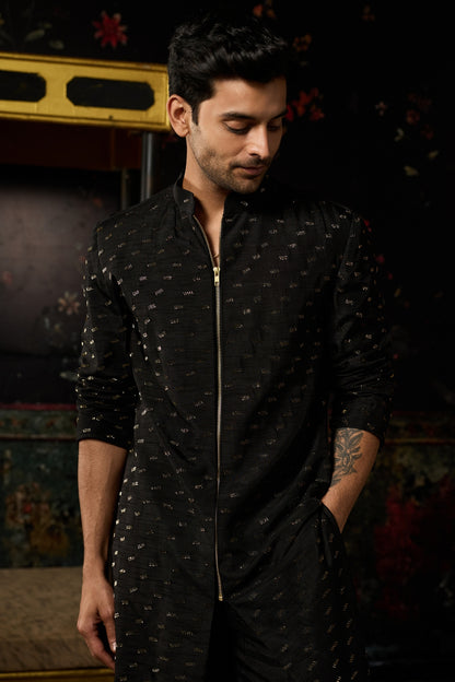 BLACK EMBROIDERED JACKET & PANTS