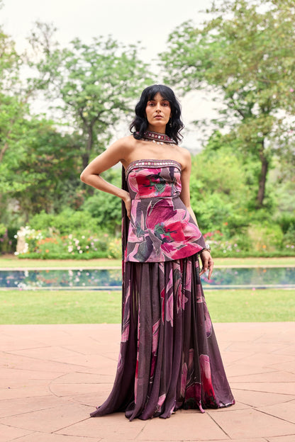 PLUMICIOUS FLORAL CORSET DRESS