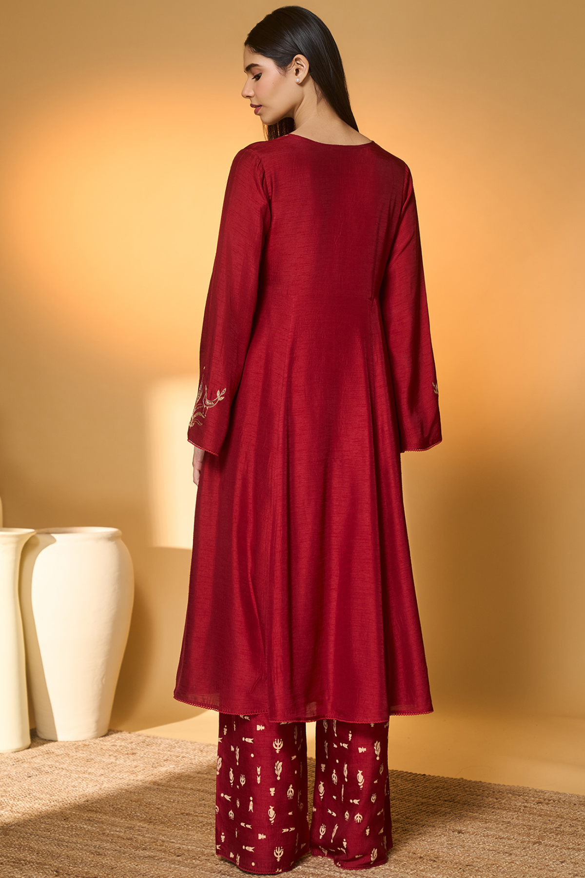 Red Deer Totem Kurta Set