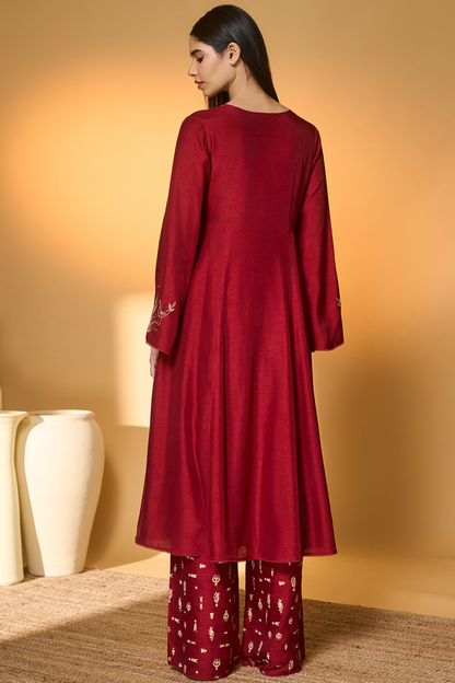 Red Deer Totem Kurta Set